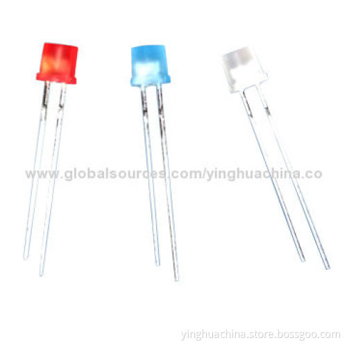 5mm LED Diodes, Diffused Flat Top, Various Colors Available for General PurposesNew